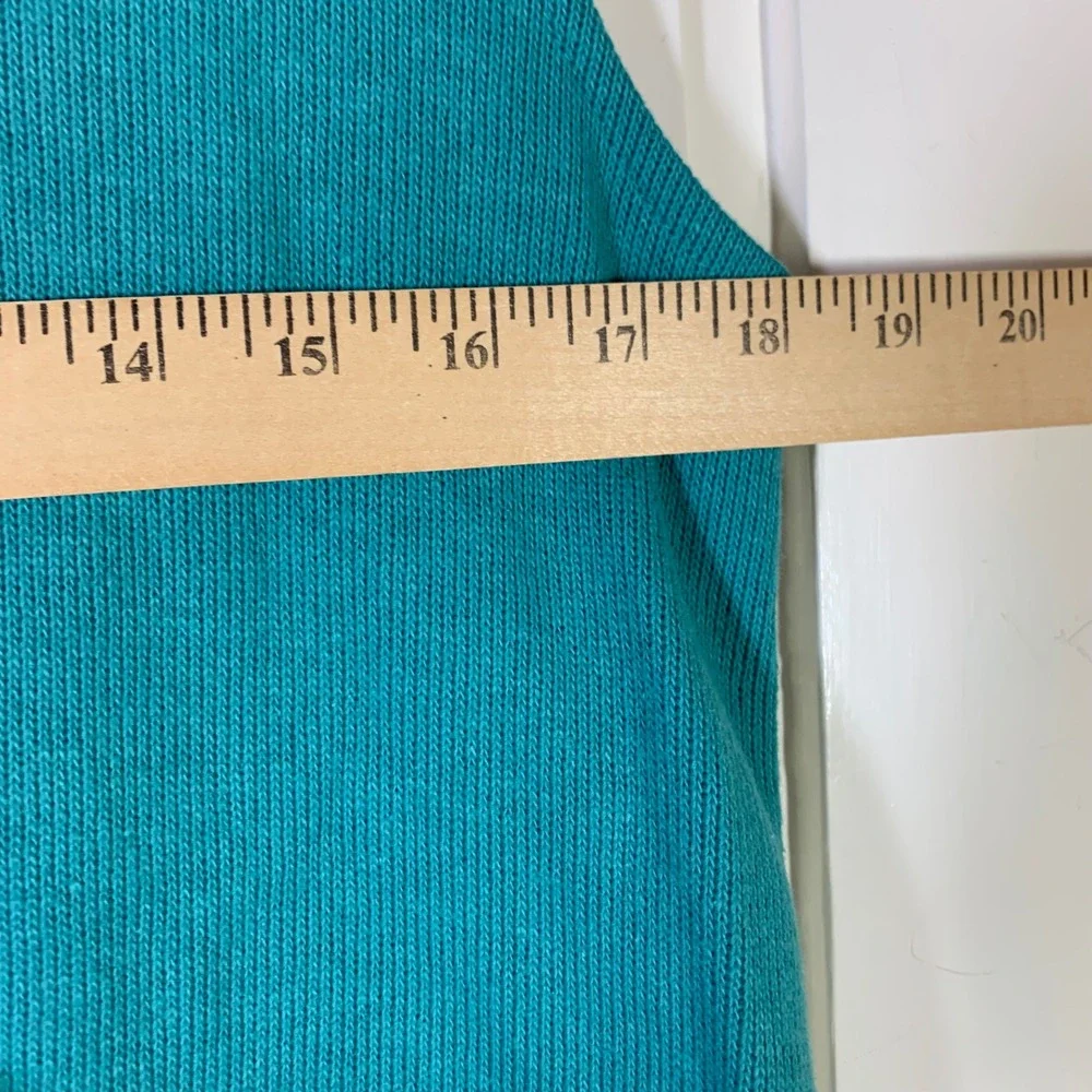 F.H. Clothing‎ Co Womens Teal Ribbed Full Zip Mock Neck Vest S USA Lagenlook